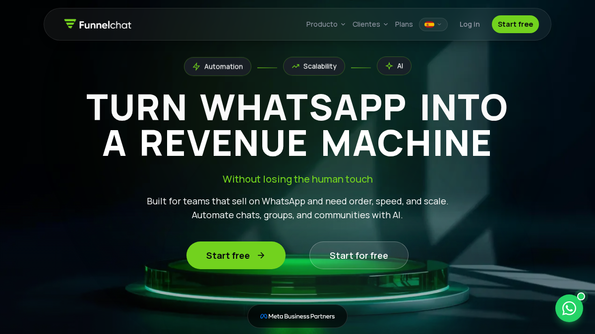 funnelchat.com 官网首页截图