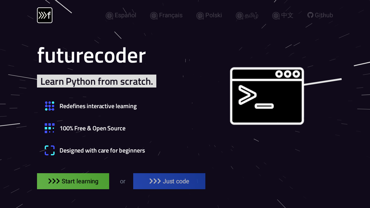 futurecoder.io 官网首页截图