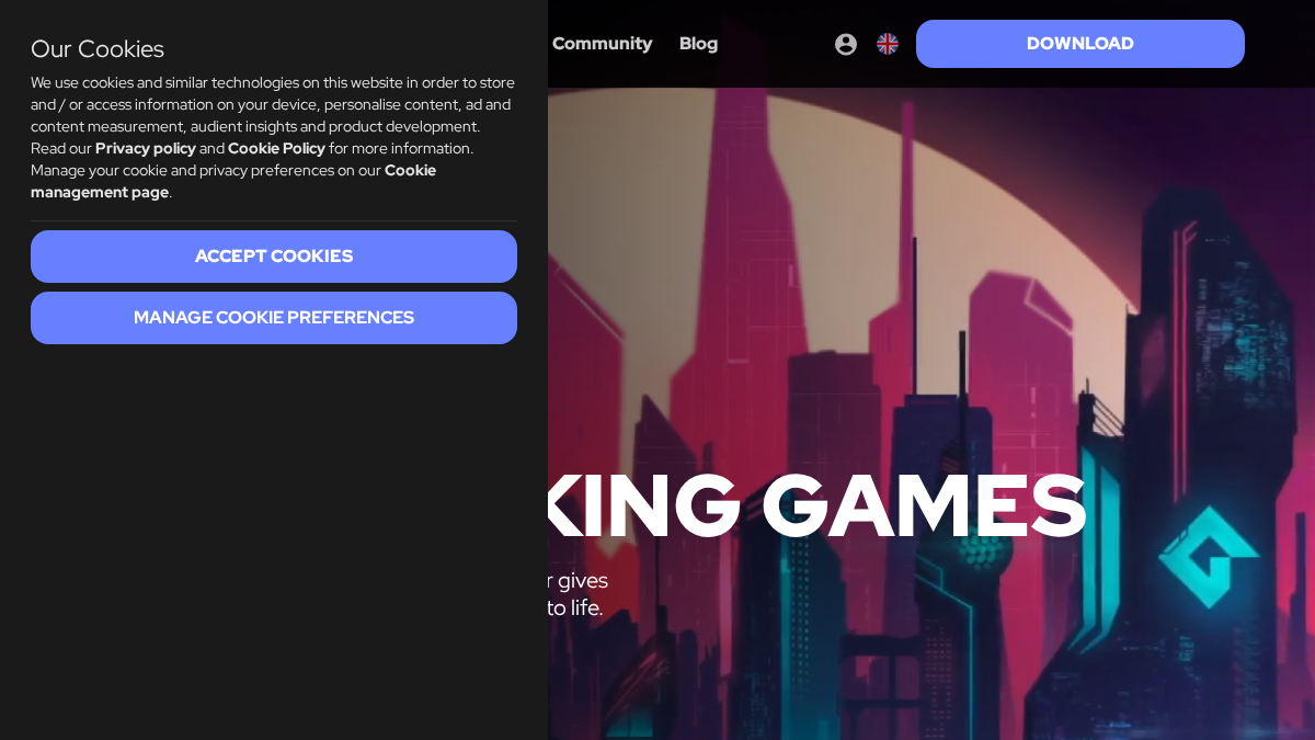 gamemakerstudio4.co.uk 官网首页截图