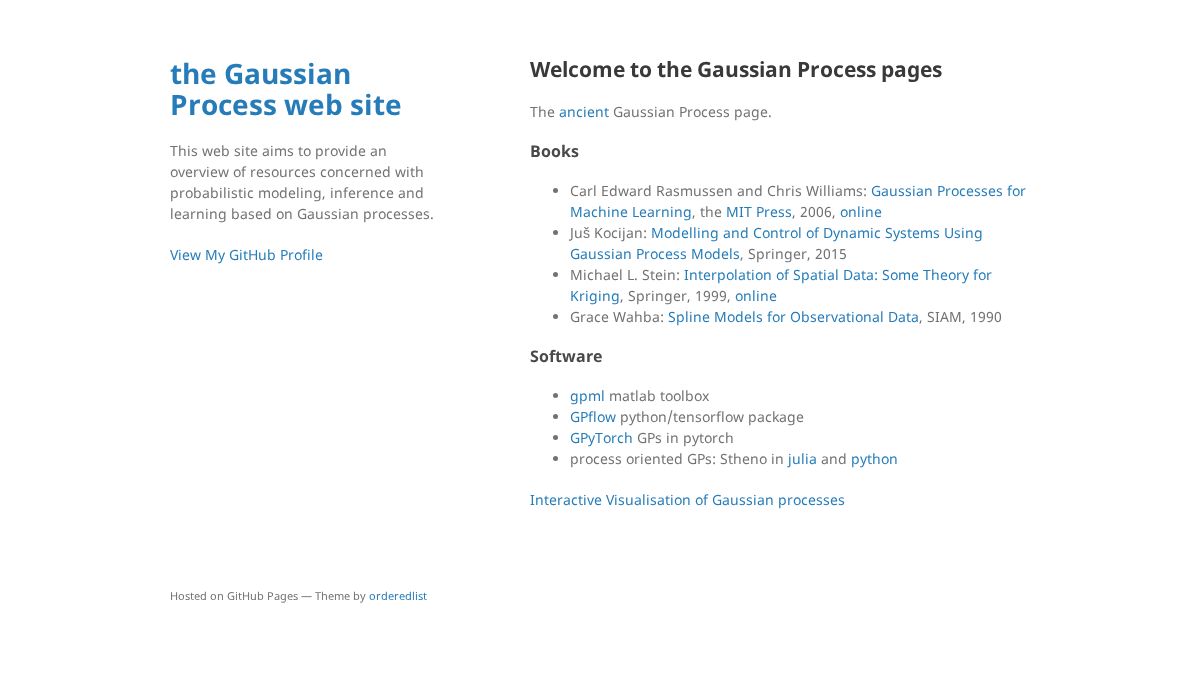 gaussianprocess.org 官网首页截图