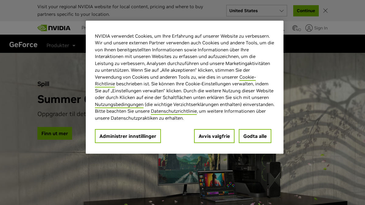 geforce.no 官网首页截图
