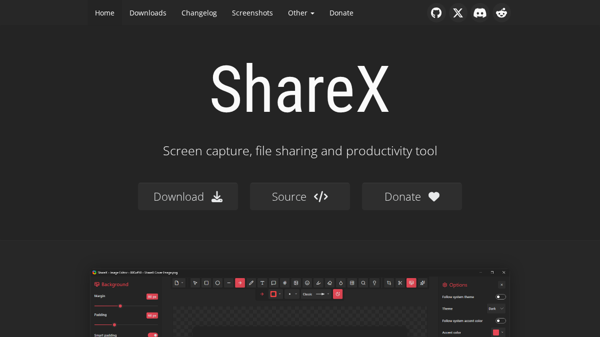 getsharex.com 官网首页截图
