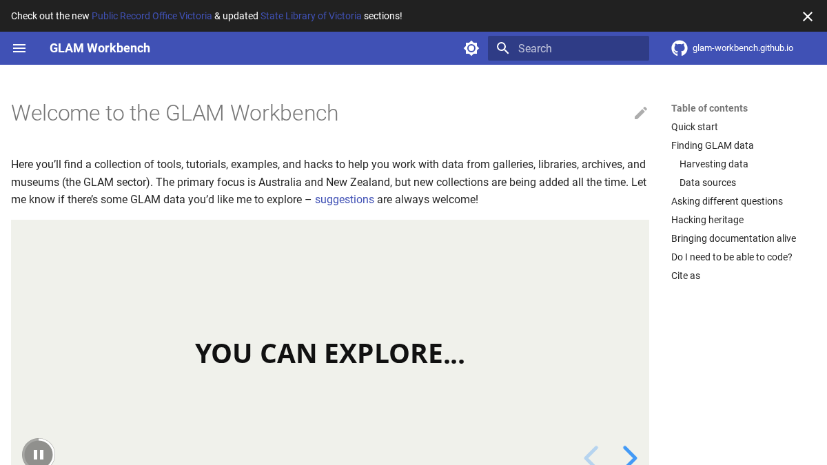 glam-workbench.net 官网首页截图