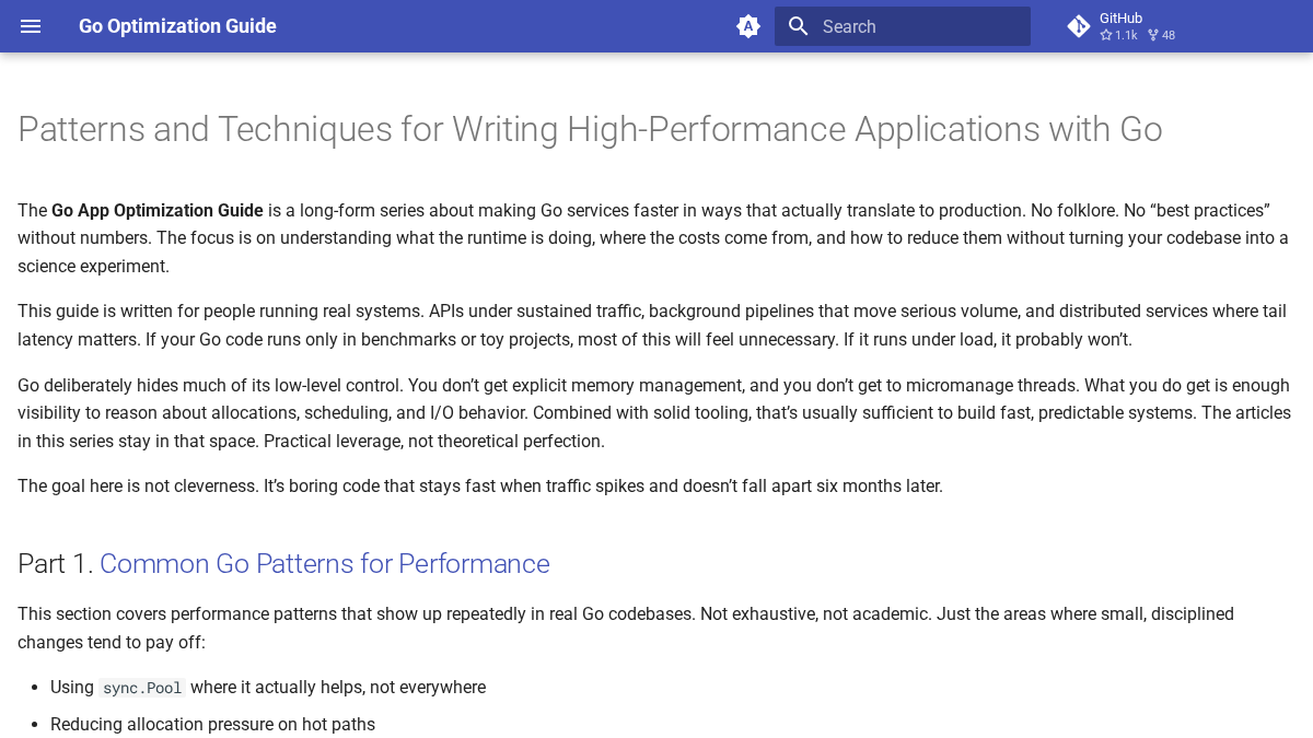 goperf.dev 官网首页截图
