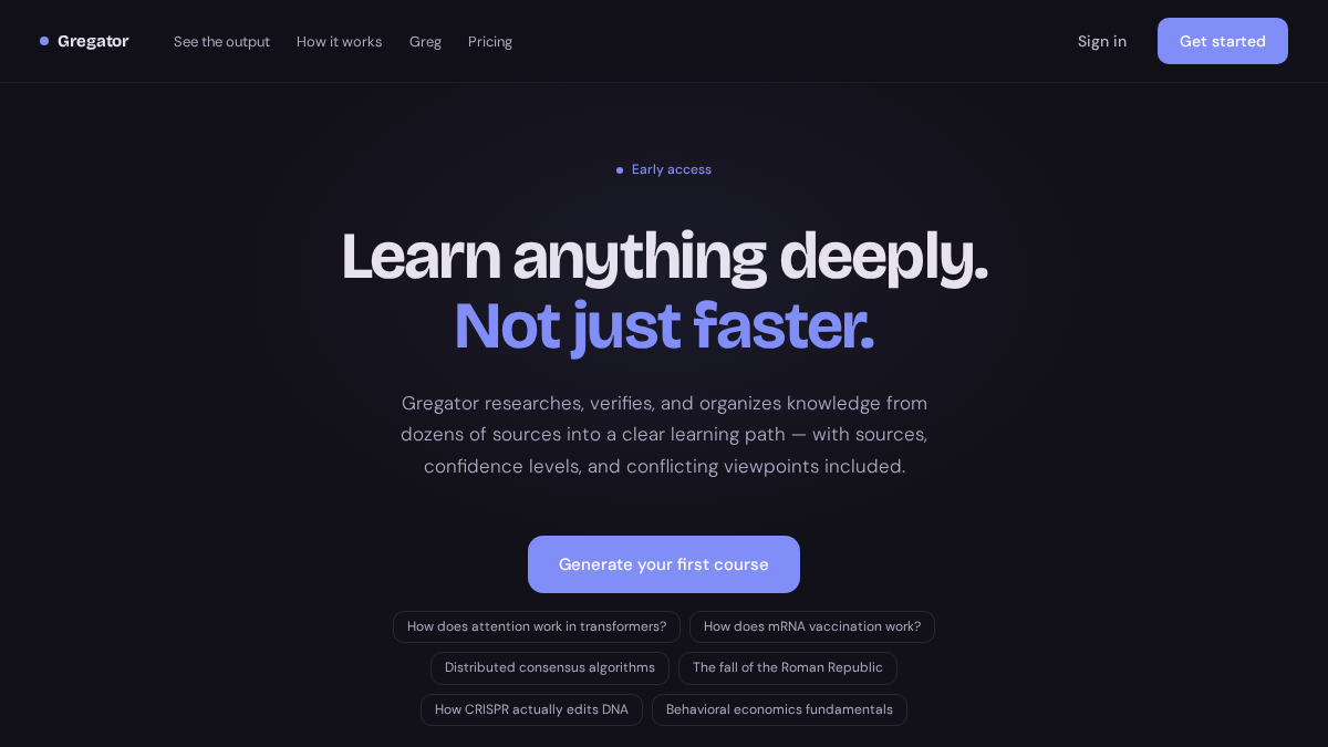gregator.com 官网首页截图