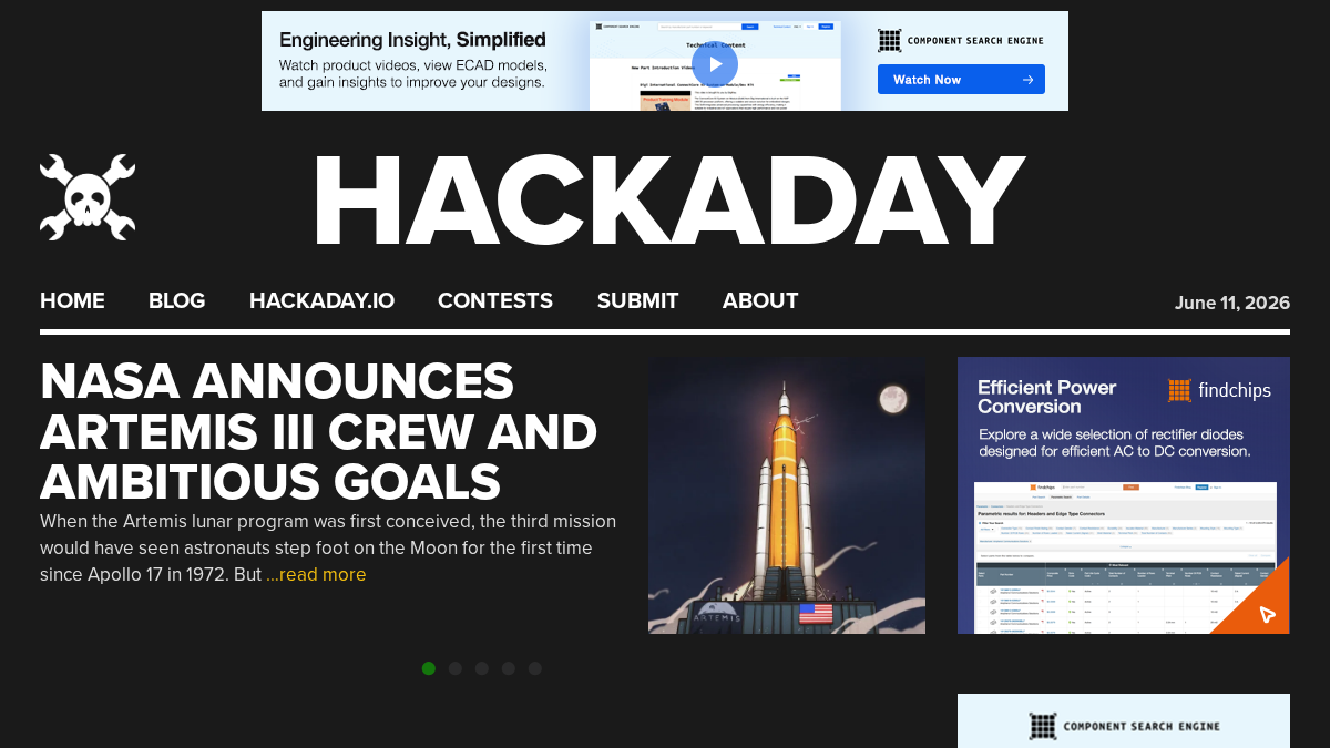 hackaday.com 官网首页截图