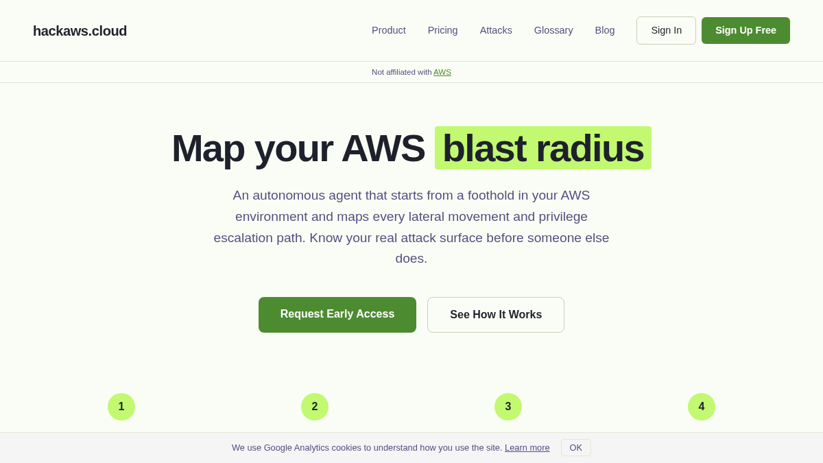 hackaws.cloud 官网首页截图