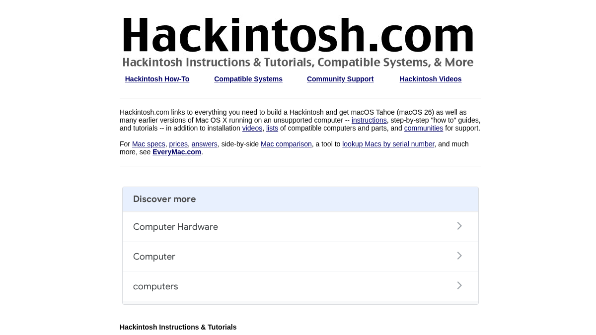 hackintosh.com 官网首页截图
