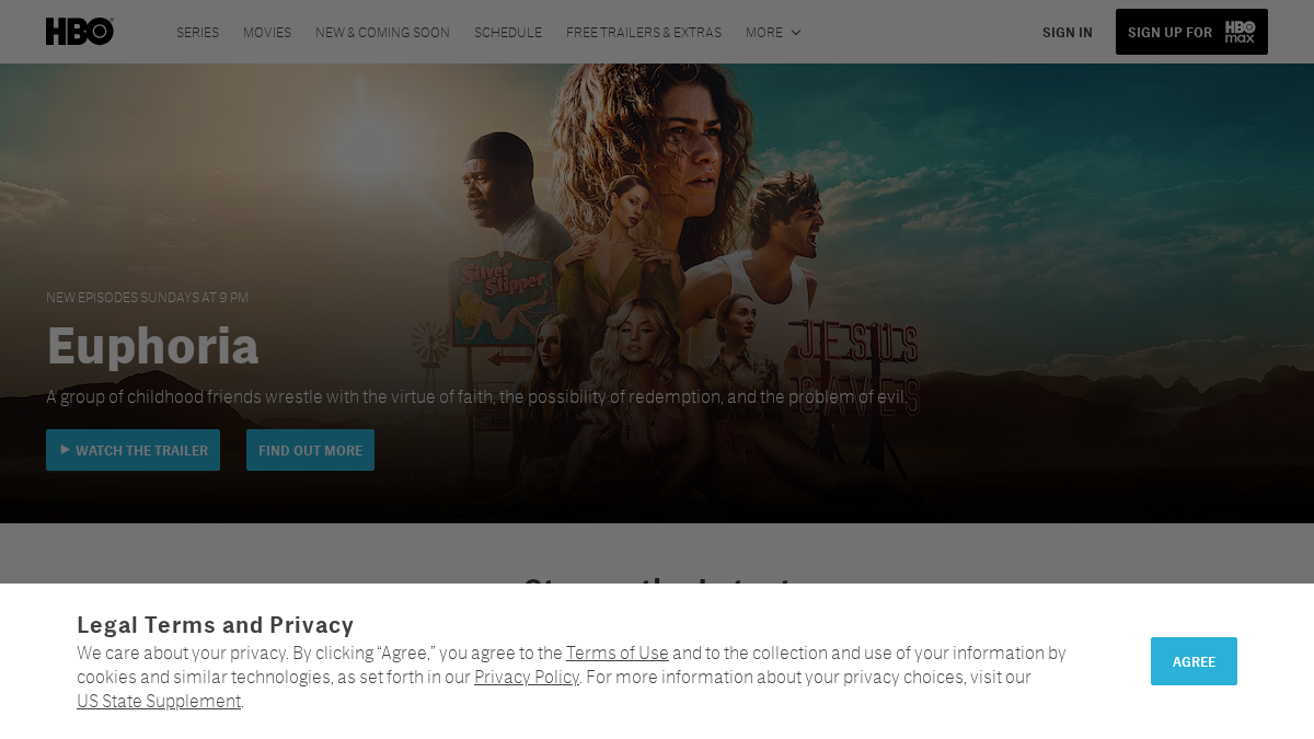 hbo.com 官网首页截图