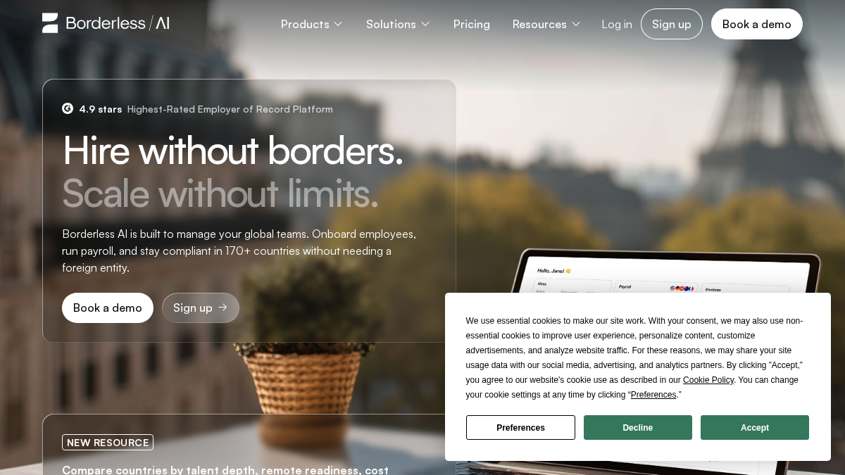 hireborderless.com 官网首页截图