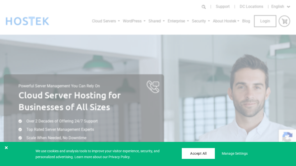 hostek.com 官网首页截图