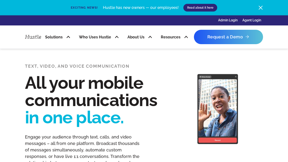 hustle.com 官网首页截图