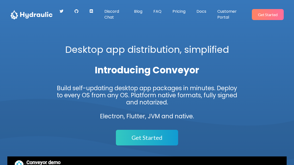 hydraulic.dev 官网首页截图