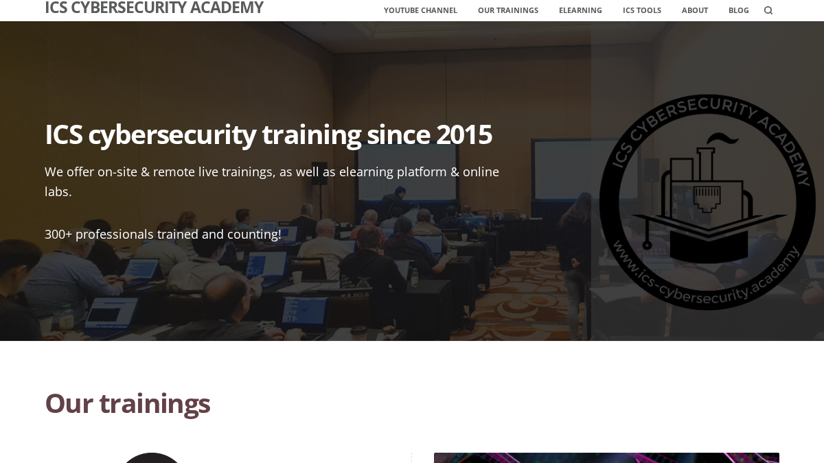 ics-cybersecurity.academy 官网首页截图