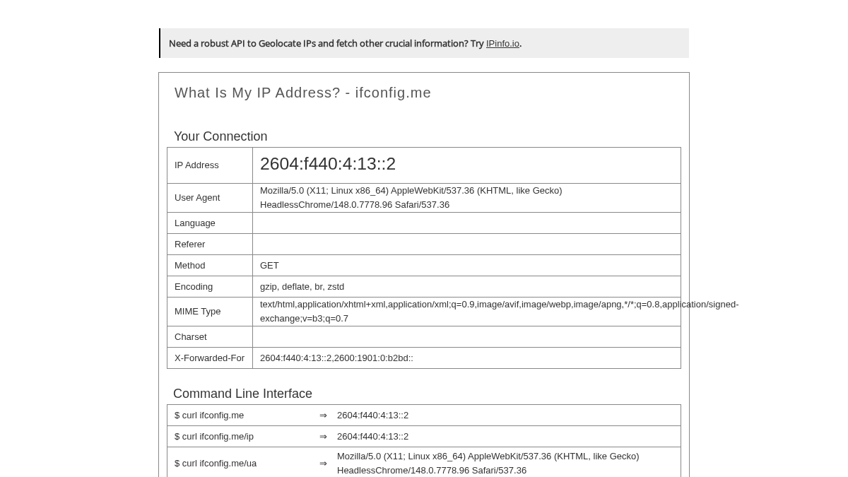 ifconfig.me 官网首页截图