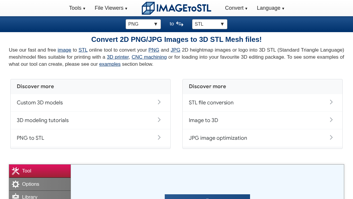 imagetostl.com 官网首页截图