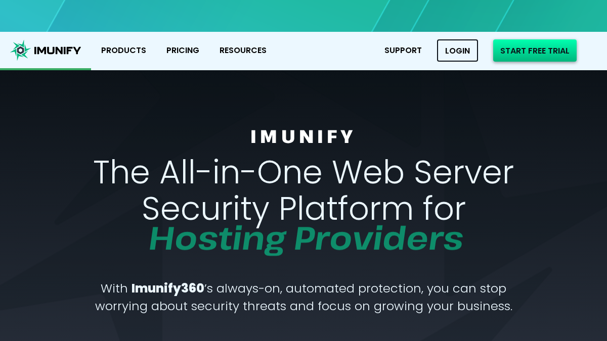 imunify360.com 官网首页截图