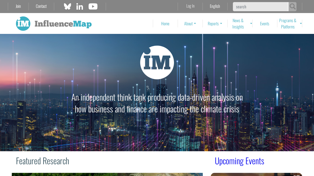 influencemap.org 官网首页截图