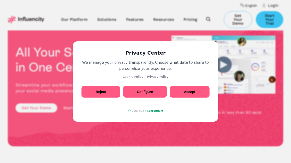 influencity.com 官网首页截图