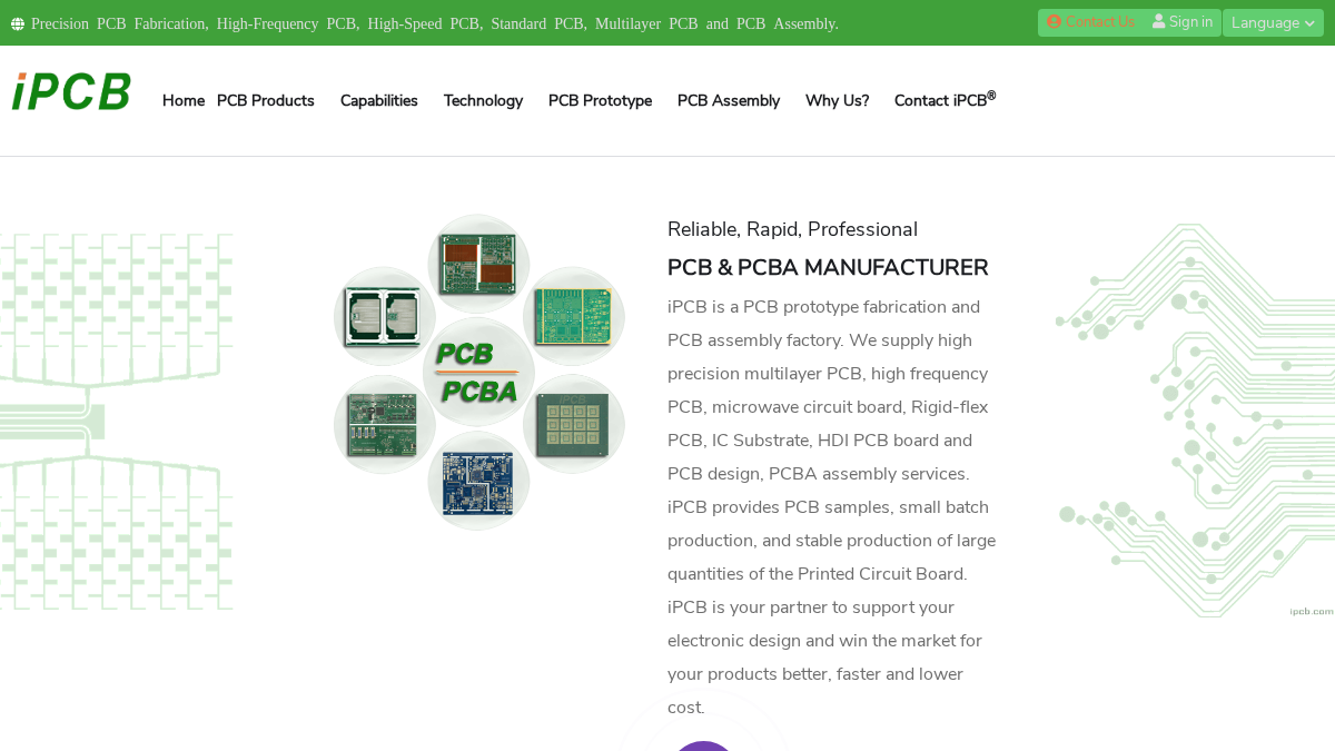 ipcb.com 官网首页截图