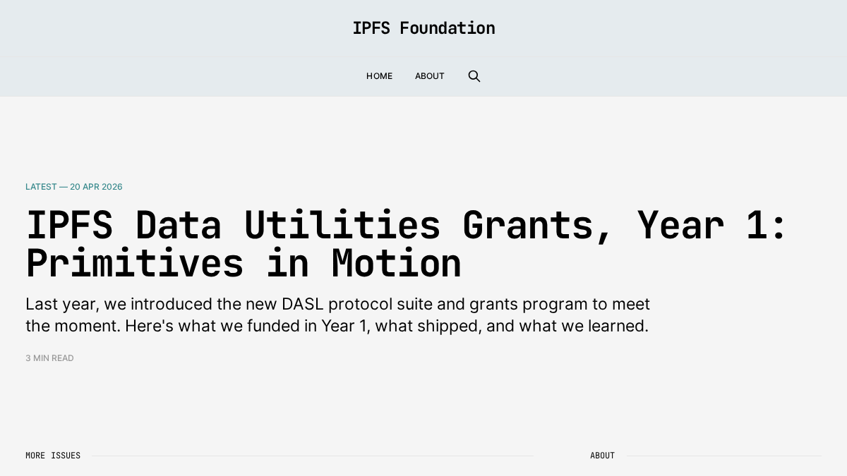 ipfsfoundation.org 官网首页截图