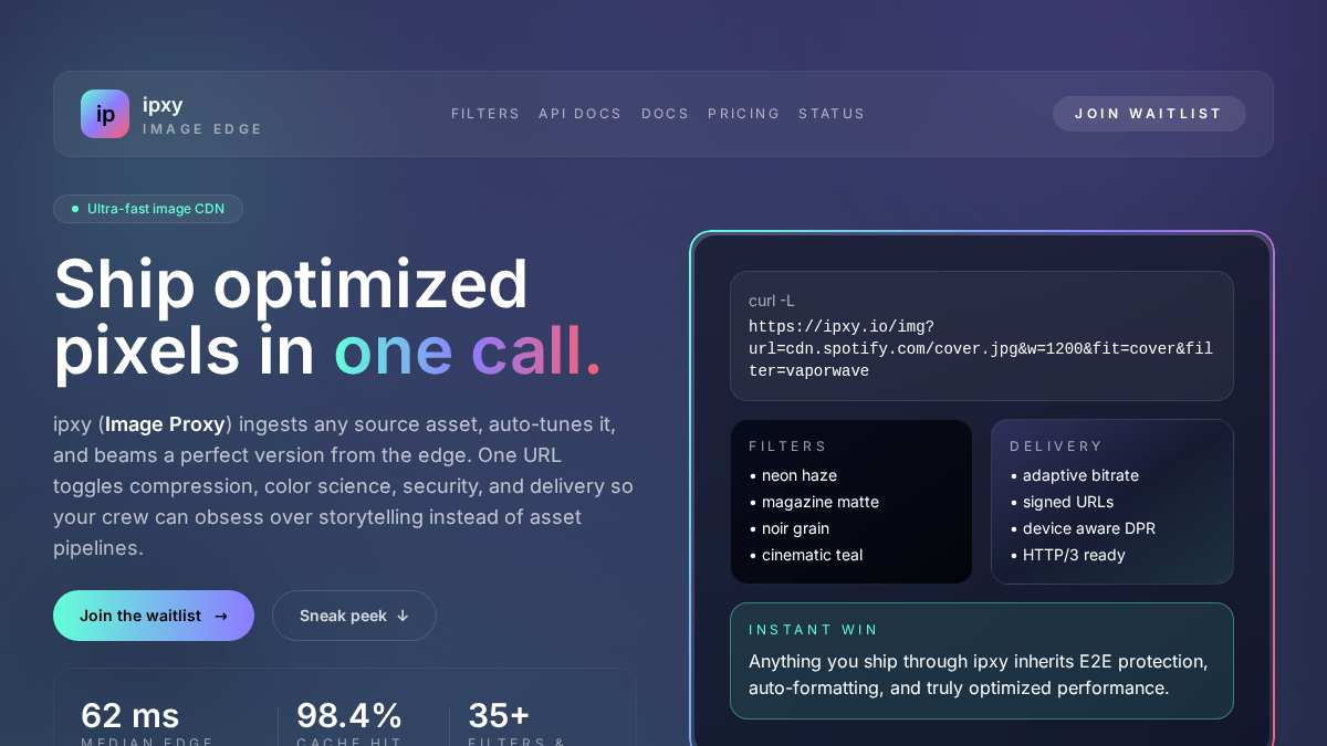 ipxy.io 官网首页截图