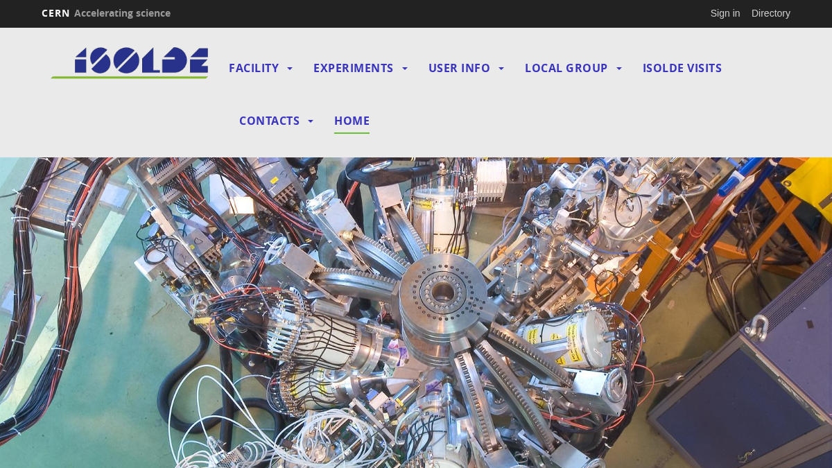 isolde.cern 官网首页截图