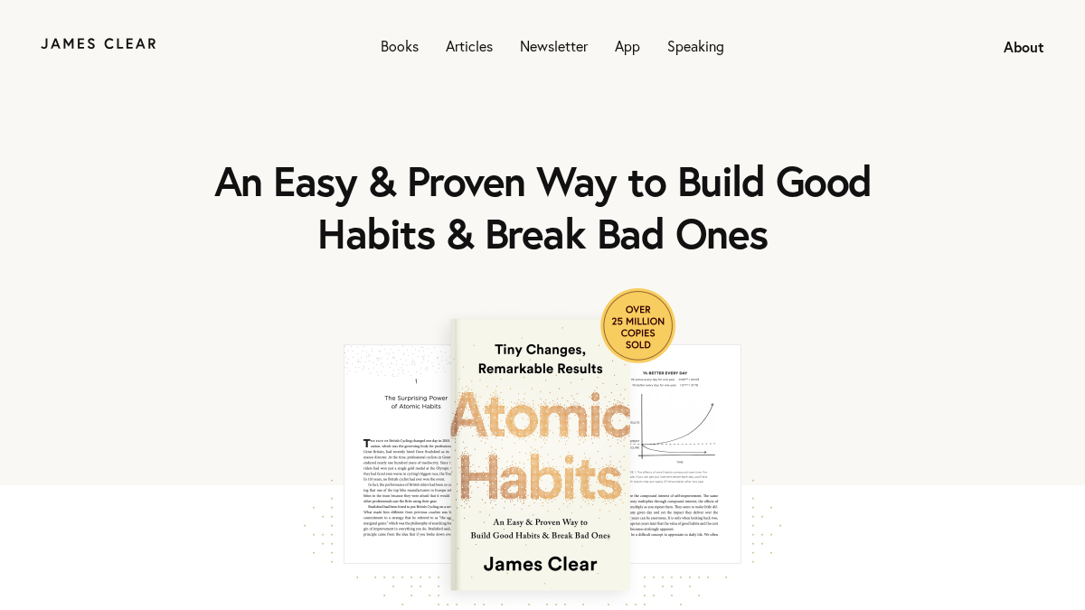 jamesclear.com 官网首页截图
