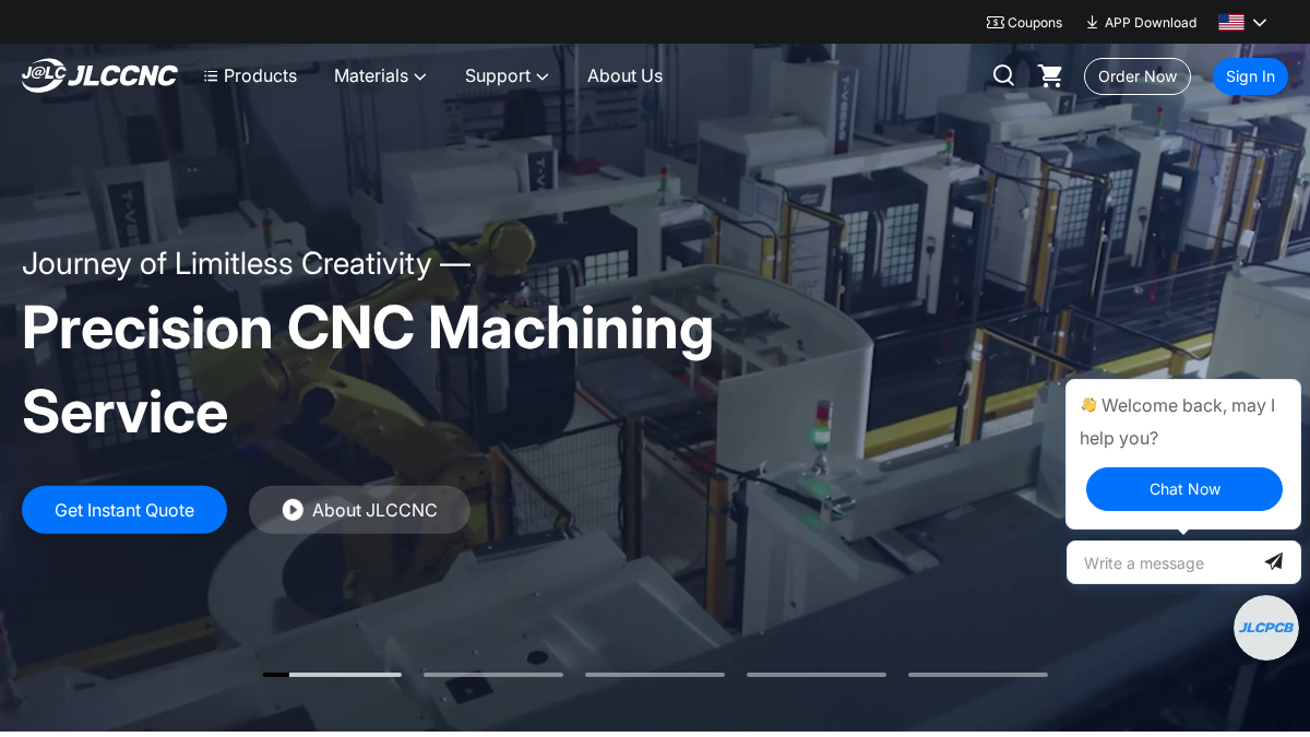 jlccnc.com 官网首页截图