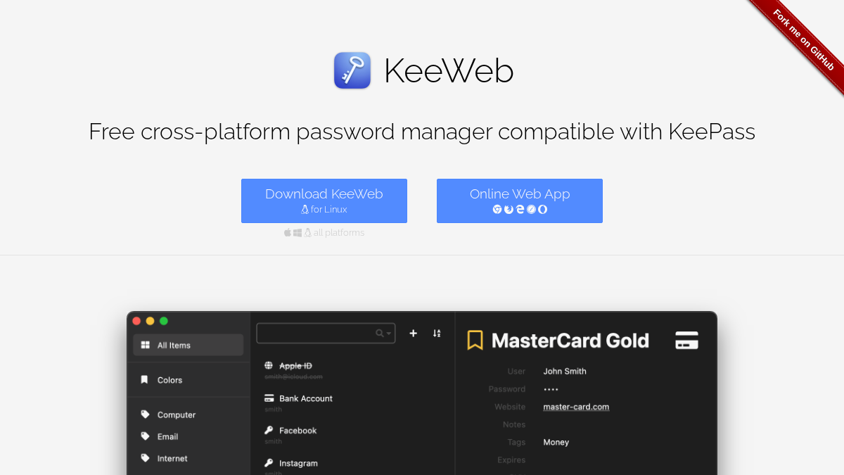 keeweb.info 官网首页截图