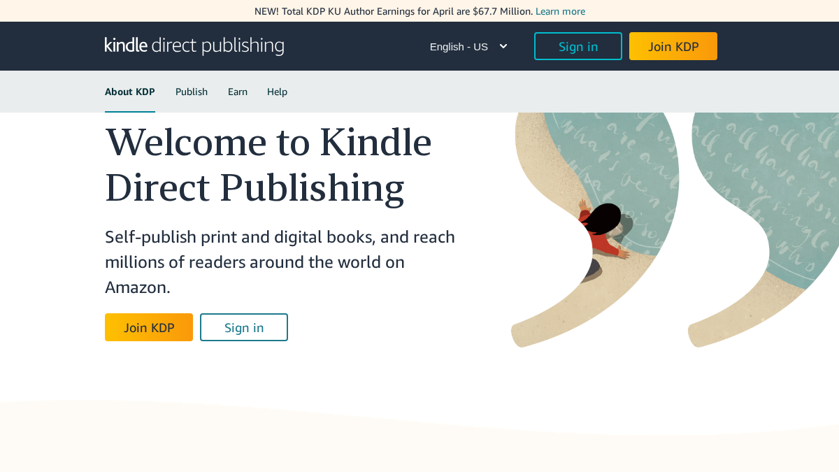 kindledirectpublishing.com 官网首页截图