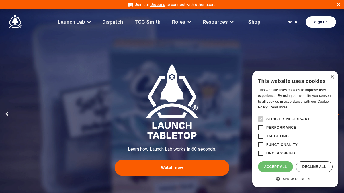 launchtabletop.com 官网首页截图