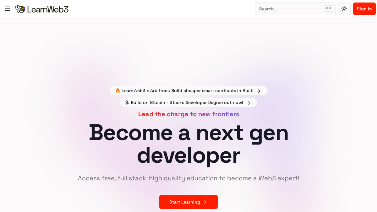 learnweb3.io 官网首页截图