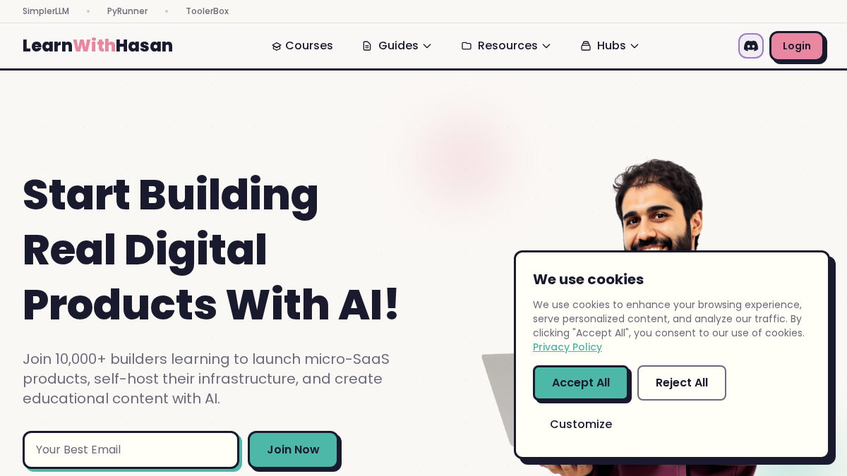 learnwithhasan.com 官网首页截图
