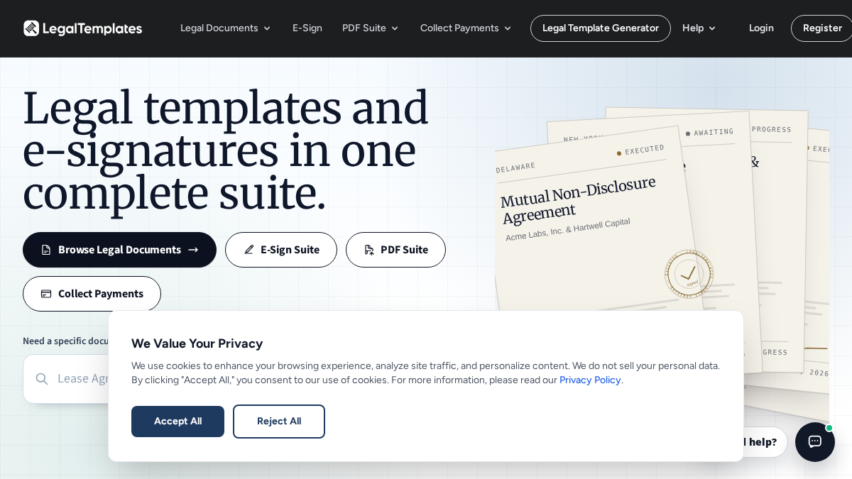 legaltemplates.com 官网首页截图