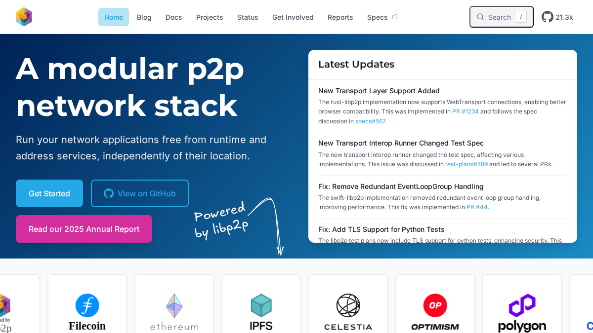 libp2p.io 官网首页截图