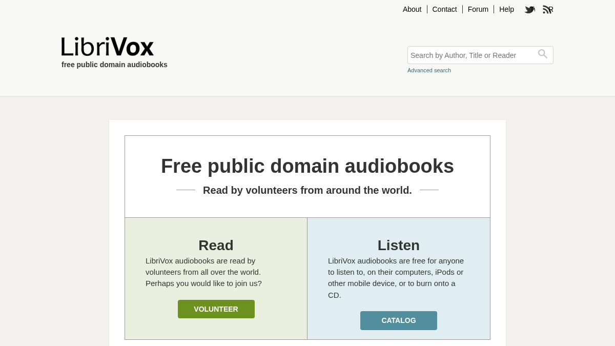librivox.org 官网首页截图
