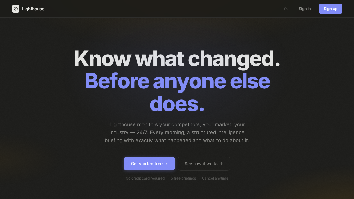 lighthouse.fyi 官网首页截图