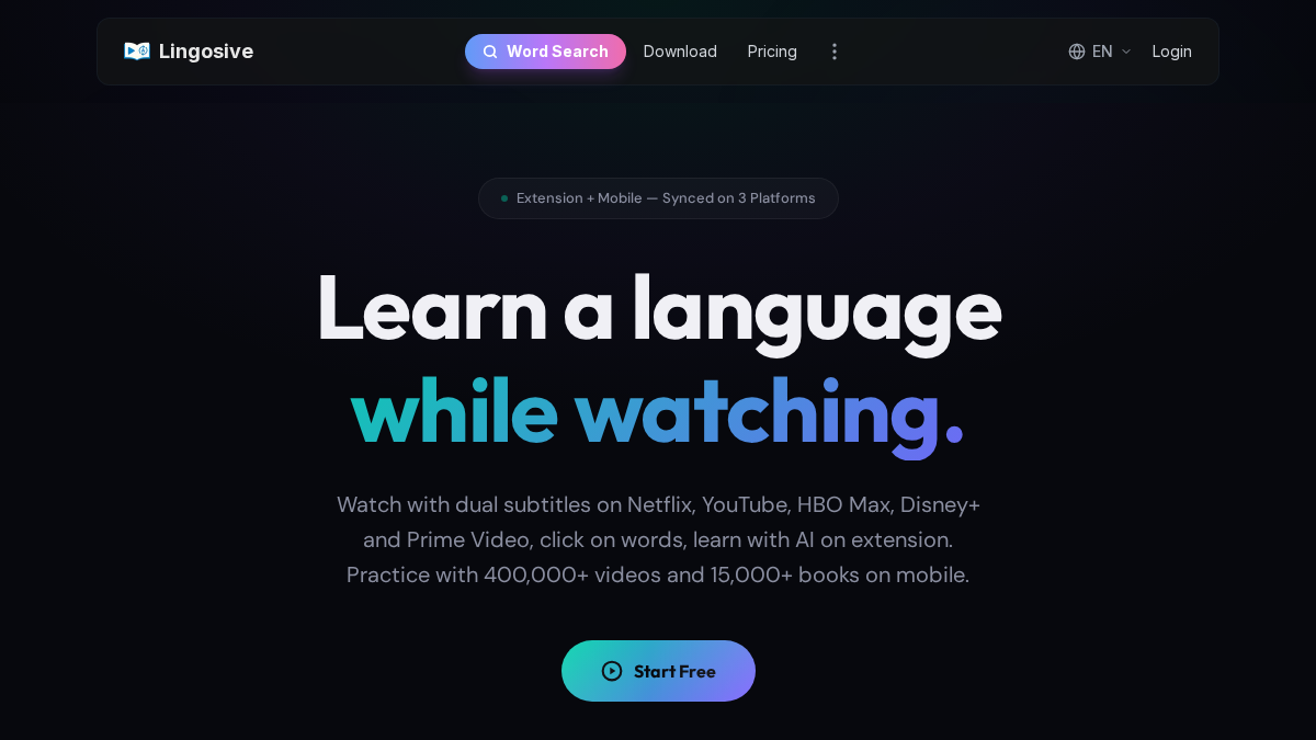 lingosive.com 官网首页截图