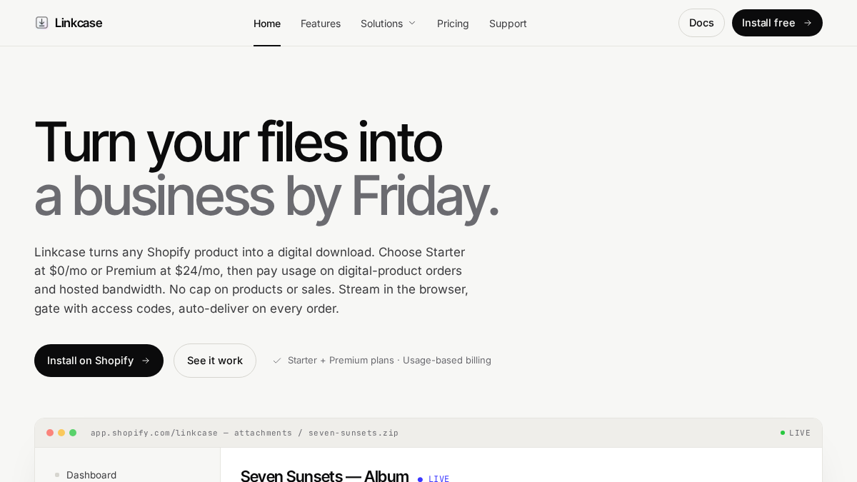 linkcase.com 官网首页截图