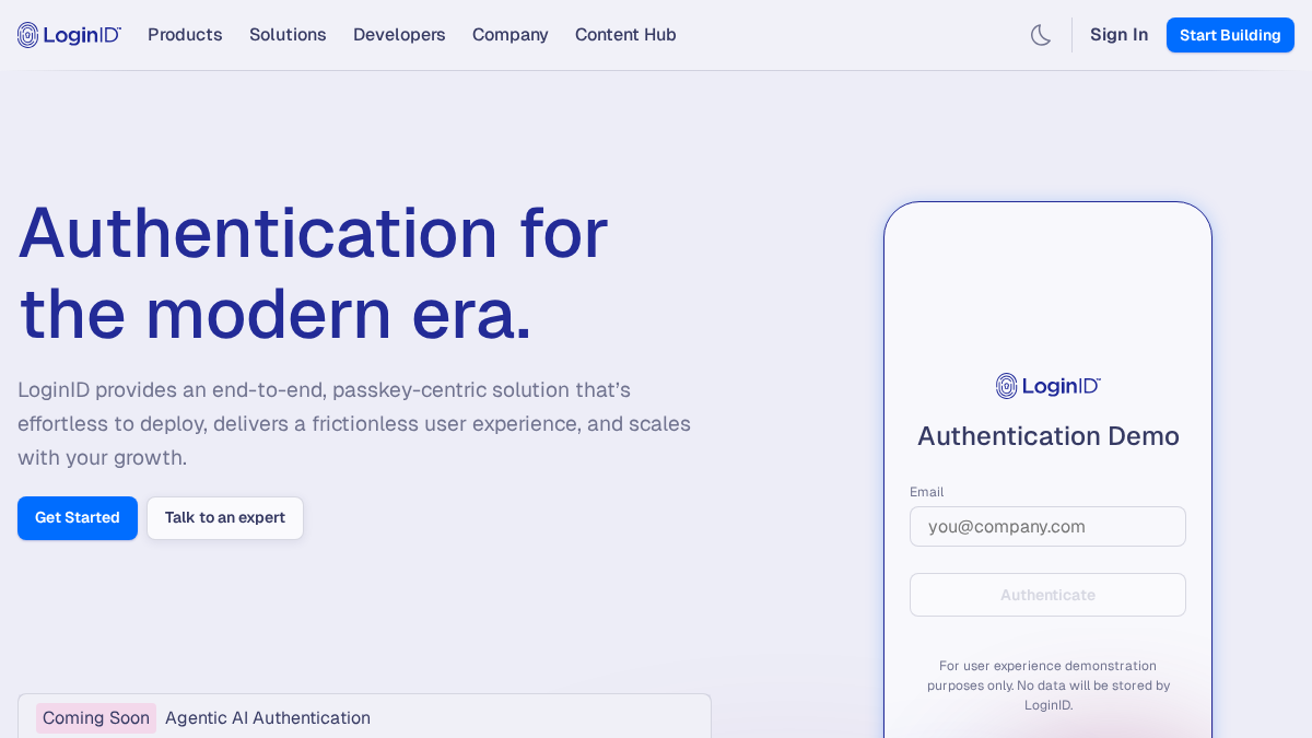 loginid.io 官网首页截图