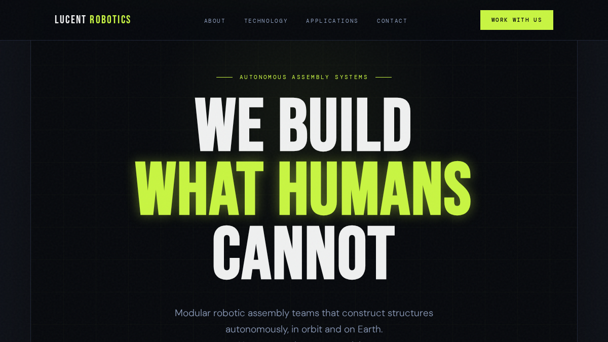 lucentrobotics.com 官网首页截图
