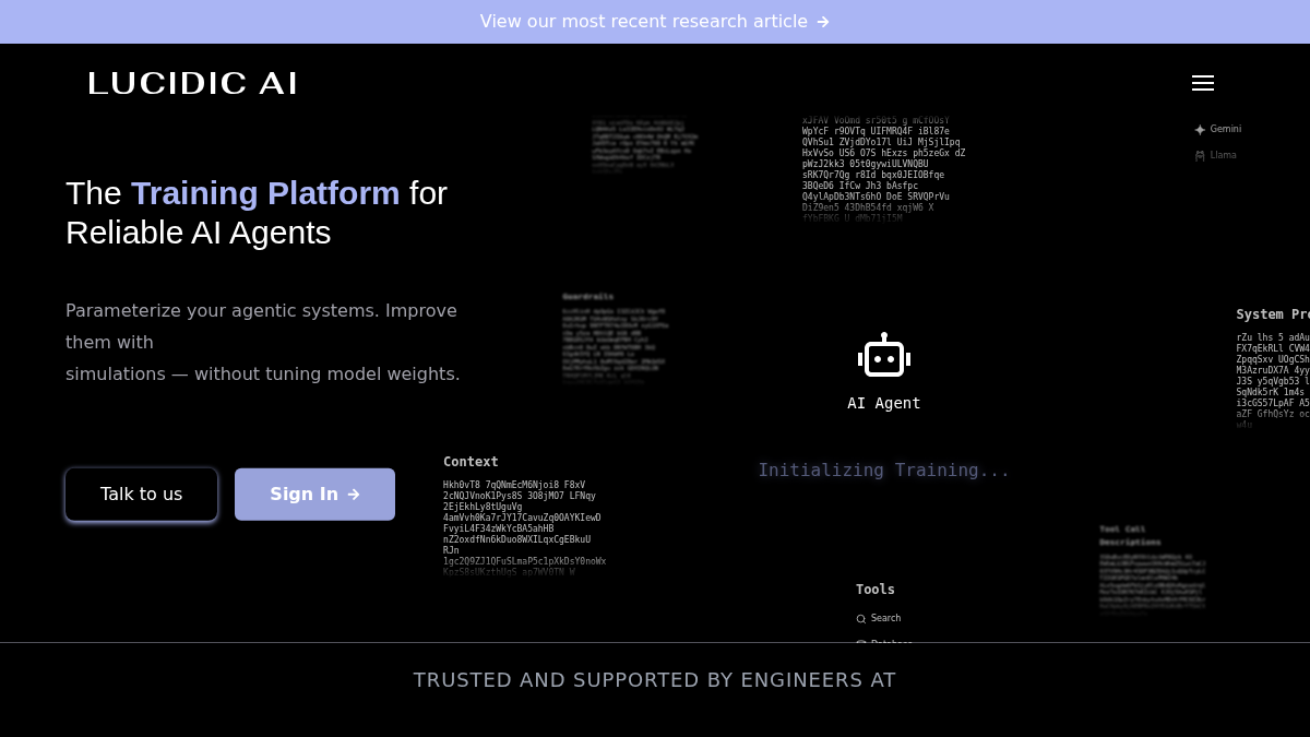 lucidic.ai 官网首页截图