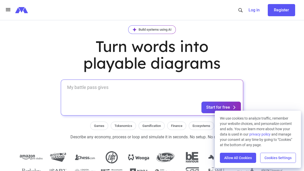 machinations.io 官网首页截图