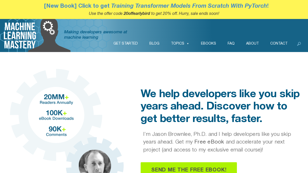 machinelearningmastery.com 官网首页截图