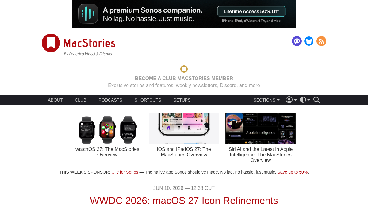 macstories.net 官网首页截图