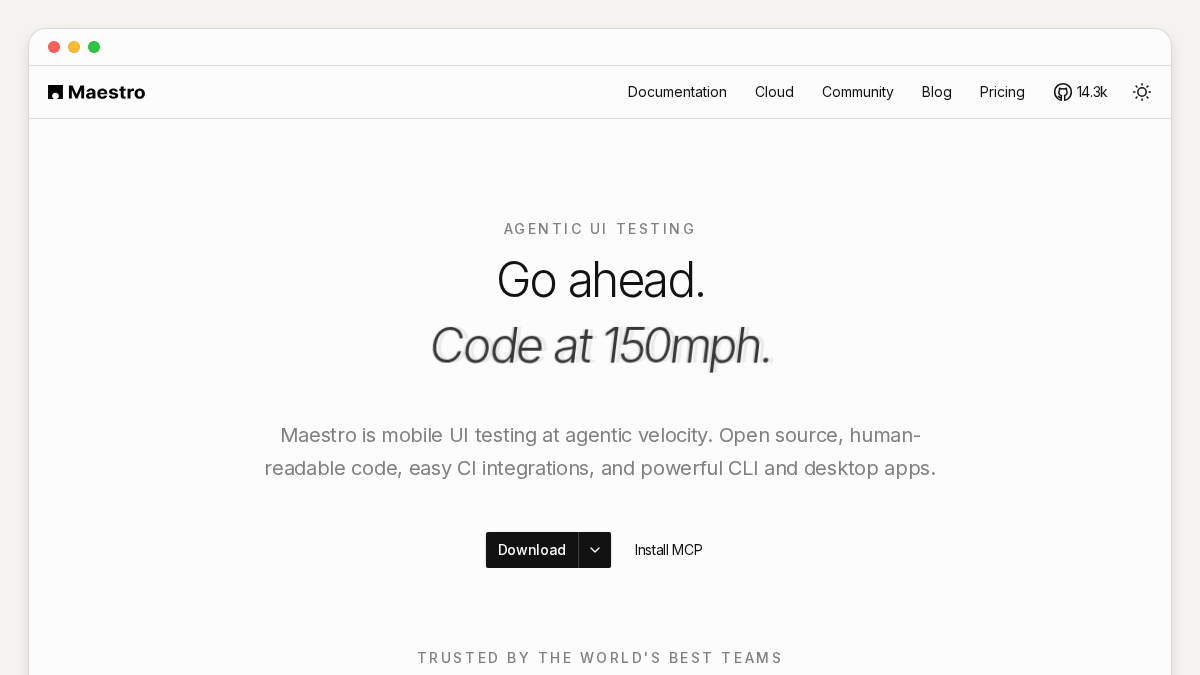 maestro.dev 官网首页截图