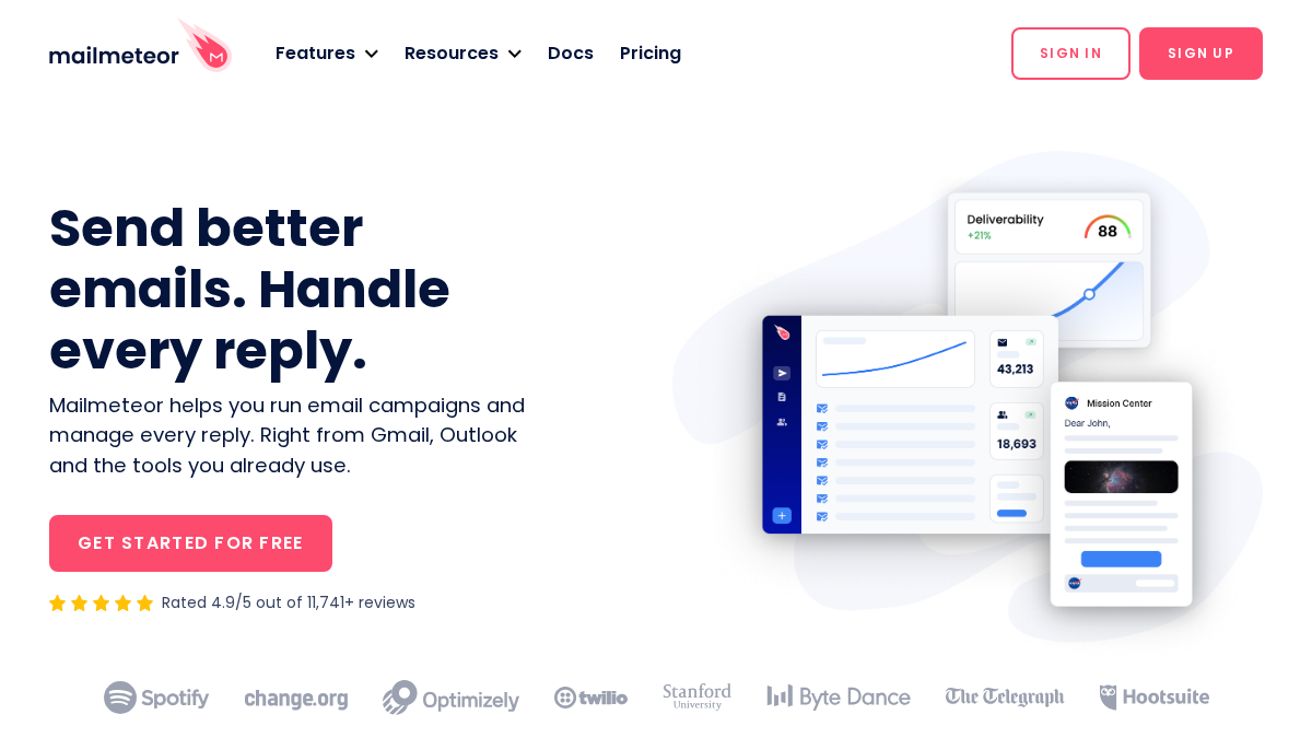 mailmeteor.com 官网首页截图