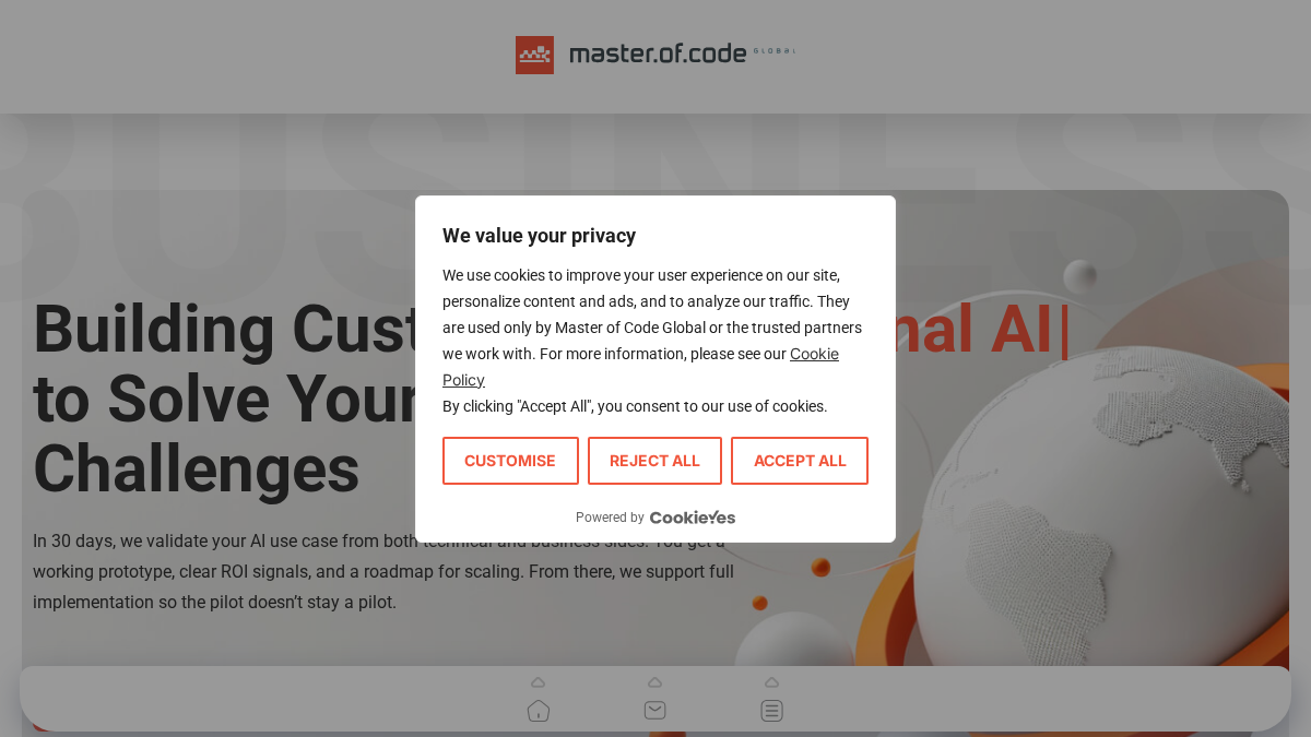 masterofcode.com 官网首页截图