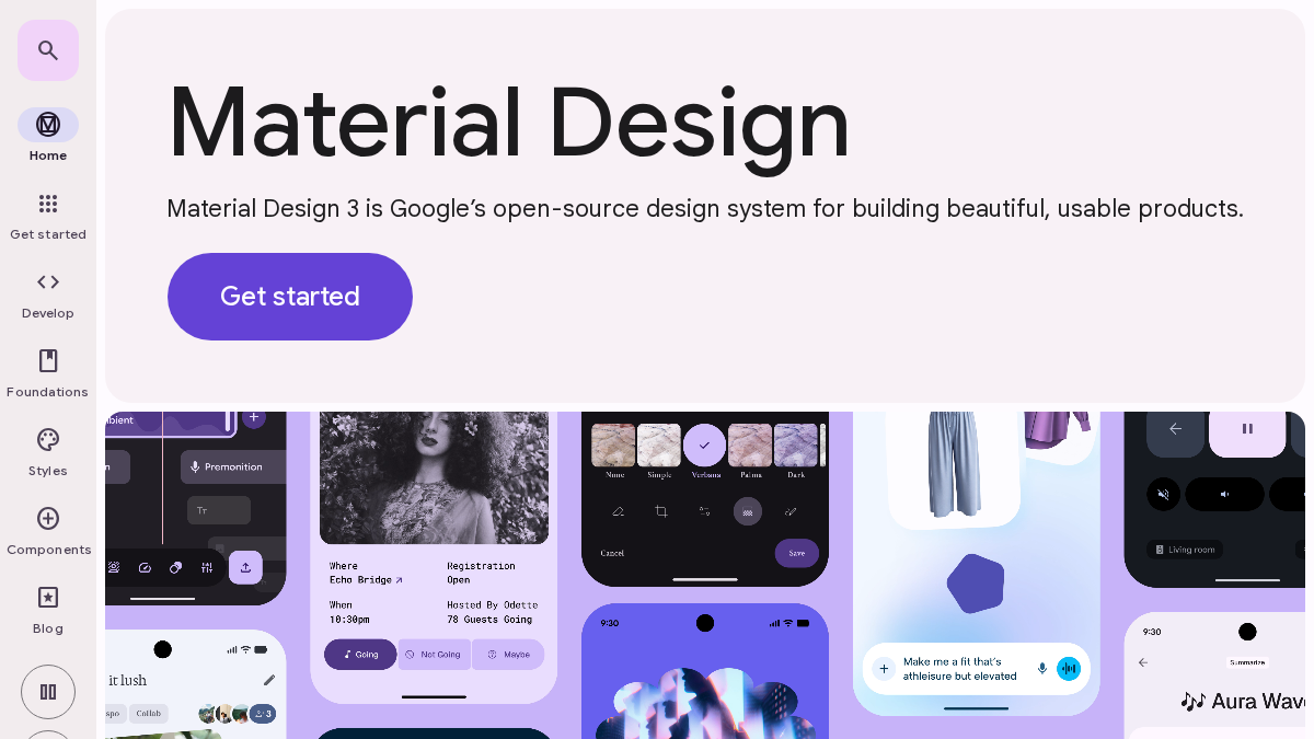 material.io 官网首页截图